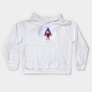 Rocket stylized drawing Kids Hoodie